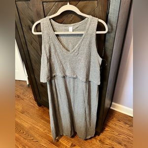 NEVER WORN (no tags) Old Navy Size Large Gray Cotton sleeveless nursing dress.